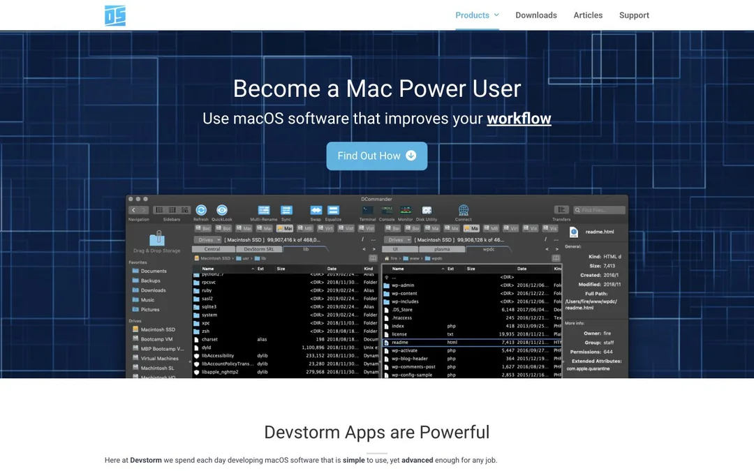 Devstorm Apps homepage
