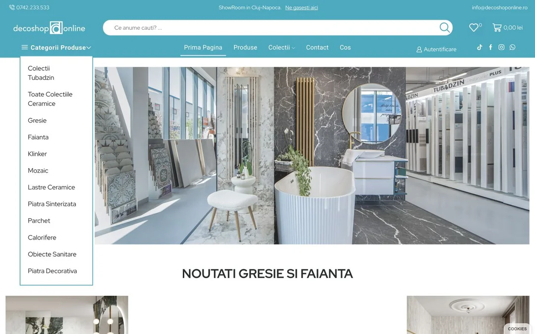 Decoshoponline homepage